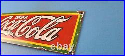 Vintage Coca Cola Porcelain Drink Soda Refreshing General Store Gas Pump Sign