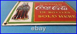 Vintage Coca Cola Porcelain Ice Cold Soda Bottles General Store Gas Coke Sign