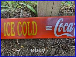 Vintage Coca Cola Porcelain Sign 32 Door Push Bar Soda Beverage Drink Food Coke Vintage Coca Cola Porcelain Sign 32 Door Push Bar Soda Beverage Drink Food Coke