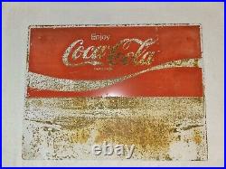 Vintage Coca Cola Porcelain Sign (Double Sided) Coke Pepsi Dr Pepper Gas Oil