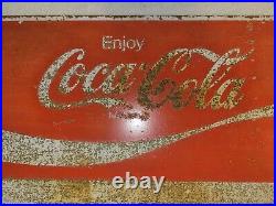 Vintage Coca Cola Porcelain Sign (Double Sided) Coke Pepsi Dr Pepper Gas Oil