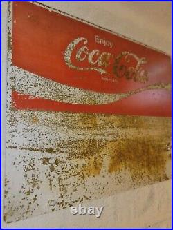 Vintage Coca Cola Porcelain Sign (Double Sided) Coke Pepsi Dr Pepper Gas Oil