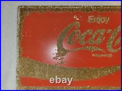 Vintage Coca Cola Porcelain Sign (Double Sided) Coke Pepsi Dr Pepper Gas Oil