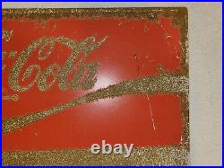 Vintage Coca Cola Porcelain Sign (Double Sided) Coke Pepsi Dr Pepper Gas Oil