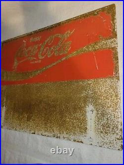 Vintage Coca Cola Porcelain Sign (Double Sided) Coke Pepsi Dr Pepper Gas Oil