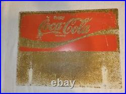 Vintage Coca Cola Porcelain Sign (Double Sided) Coke Pepsi Dr Pepper Gas Oil