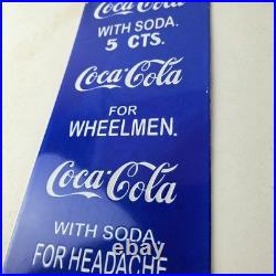 Vintage Coca Cola Porcelain Sign Drink Soda Bottles Gas Pump Service Sign