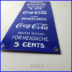 Vintage Coca Cola Porcelain Sign Drink Soda Bottles Gas Pump Service Sign