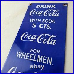 Vintage Coca Cola Porcelain Sign Drink Soda Bottles Gas Pump Service Sign