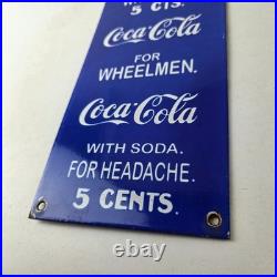 Vintage Coca Cola Porcelain Sign Drink Soda Bottles Gas Pump Service Sign