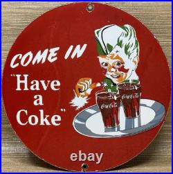 Vintage Coca Cola Porcelain Sign Gas Station Bottle Coke Pepsi Dew A & W Oil