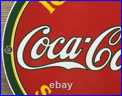 Vintage Coca Cola Porcelain Sign Gas Station Bottle Coke Pepsi Dew A & W Oil