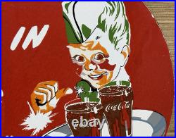 Vintage Coca Cola Porcelain Sign Gas Station Bottle Coke Pepsi Dew A & W Oil