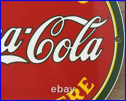 Vintage Coca Cola Porcelain Sign Gas Station Bottle Coke Pepsi Dew A & W Oil