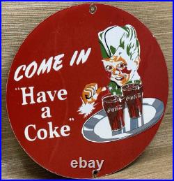 Vintage Coca Cola Porcelain Sign Gas Station Bottle Coke Pepsi Dew A & W Oil