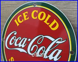 Vintage Coca Cola Porcelain Sign Gas Station Bottle Coke Pepsi Dew A & W Oil