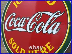 Vintage Coca Cola Porcelain Sign Gas Station Bottle Coke Pepsi Dew A & W Oil