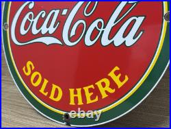 Vintage Coca Cola Porcelain Sign Gas Station Bottle Coke Pepsi Dew A & W Oil