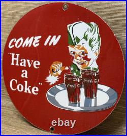 Vintage Coca Cola Porcelain Sign Gas Station Bottle Coke Pepsi Dew A & W Oil