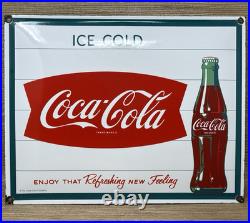 Vintage Coca Cola Porcelain Sign Gas Station Pump Plate Dew Pepsi Oil Dr Pepper
