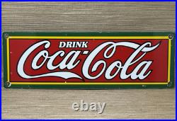 Vintage Coca Cola Porcelain Sign Gas Station Pump Plate Dew Pepsi Oil Dr Pepper