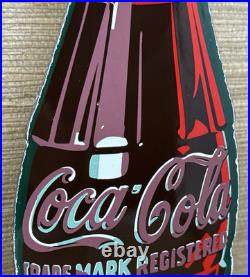 Vintage Coca Cola Porcelain Sign Gas Station Pump Plate Dew Pepsi Oil Dr Pepper