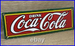 Vintage Coca Cola Porcelain Sign Gas Station Pump Plate Dew Pepsi Oil Dr Pepper