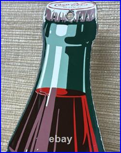 Vintage Coca Cola Porcelain Sign Gas Station Pump Plate Dew Pepsi Oil Dr Pepper