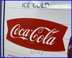 Vintage Coca Cola Porcelain Sign Gas Station Pump Plate Dew Pepsi Oil Dr Pepper