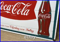 Vintage Coca Cola Porcelain Sign Gas Station Pump Plate Dew Pepsi Oil Dr Pepper