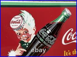 Vintage Coca Cola Porcelain Sign Gas Station Pump Plate Dew Pepsi Oil Dr Pepper