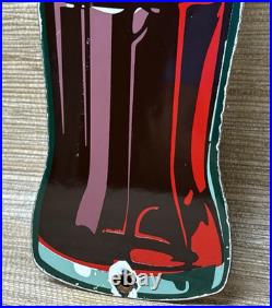 Vintage Coca Cola Porcelain Sign Gas Station Pump Plate Dew Pepsi Oil Dr Pepper