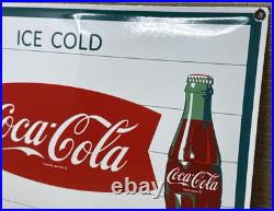 Vintage Coca Cola Porcelain Sign Gas Station Pump Plate Dew Pepsi Oil Dr Pepper
