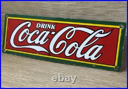 Vintage Coca Cola Porcelain Sign Gas Station Pump Plate Dew Pepsi Oil Dr Pepper
