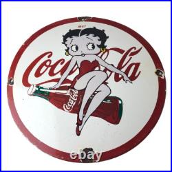 Vintage Coca Cola Sign Betty Boop Bottle Doll Gas Pump Porcelain Sign Vintage Coca Cola Sign Betty Boop Bottle Doll Gas Pump Porcelain Sign
