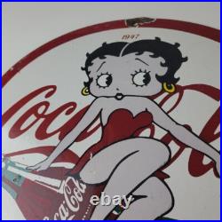 Vintage Coca Cola Sign Betty Boop Bottle Doll Gas Pump Porcelain Sign Vintage Coca Cola Sign Betty Boop Bottle Doll Gas Pump Porcelain Sign