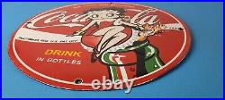 Vintage Coca Cola Sign Betty Boop Bottle Gas Pump Porcelain Sign