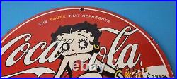 Vintage Coca Cola Sign Betty Boop Bottle Gas Pump Porcelain Sign