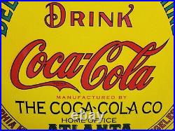 Vintage Coca Cola Sign Coke Porcelain Sign Soda Pop Atlanta Beverage Coke Bottle