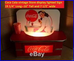 Vintage Coca Cola Soda Fountain Store Display Lighted Sign Coke Advertising NICE