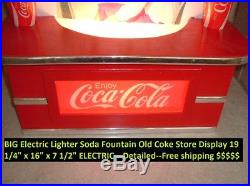 Vintage Coca Cola Soda Fountain Store Display Lighted Sign Coke Advertising NICE