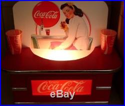 Vintage Coca Cola Soda Fountain Store Display Lighted Sign Coke Advertising NICE