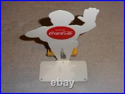 Vintage Coca Cola Stand-up Policeman Slow School Zone 12 Metal Soda Cop Sign