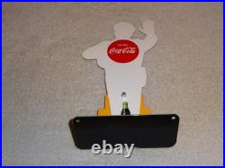 Vintage Coca Cola Stand-up Policeman Slow School Zone 12 Metal Soda Cop Sign Vintage Coca Cola Stand-up Policeman Slow School Zone 12 Metal Soda Cop Sign