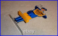 Vintage Coca Cola Standup Policeman Slow School Zone 12 Metal Soda Cop Gas Sign