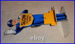 Vintage Coca Cola Standup Policeman Slow School Zone 12 Metal Soda Cop Gas Sign