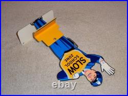 Vintage Coca Cola Standup Policeman Slow School Zone 12 Metal Soda Cop Gas Sign