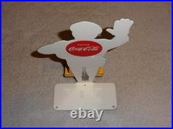 Vintage Coca Cola Standup Policeman Slow School Zone 12 Metal Soda Cop Gas Sign