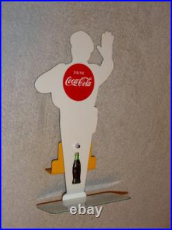 Vintage Coca Cola Standup Policeman Slow School Zone 12 Metal Soda Cop Gas Sign
