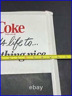 Vintage Coca-cola Metal Advertising Restaurant Soda Pop Chalkboard Sign 28 X 20
